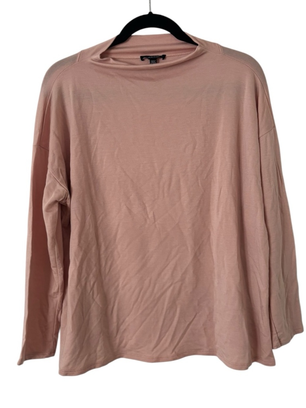 Eileen Fisher Stretch Terry Funnel Neck Box-Top - Picture 2 of 4
